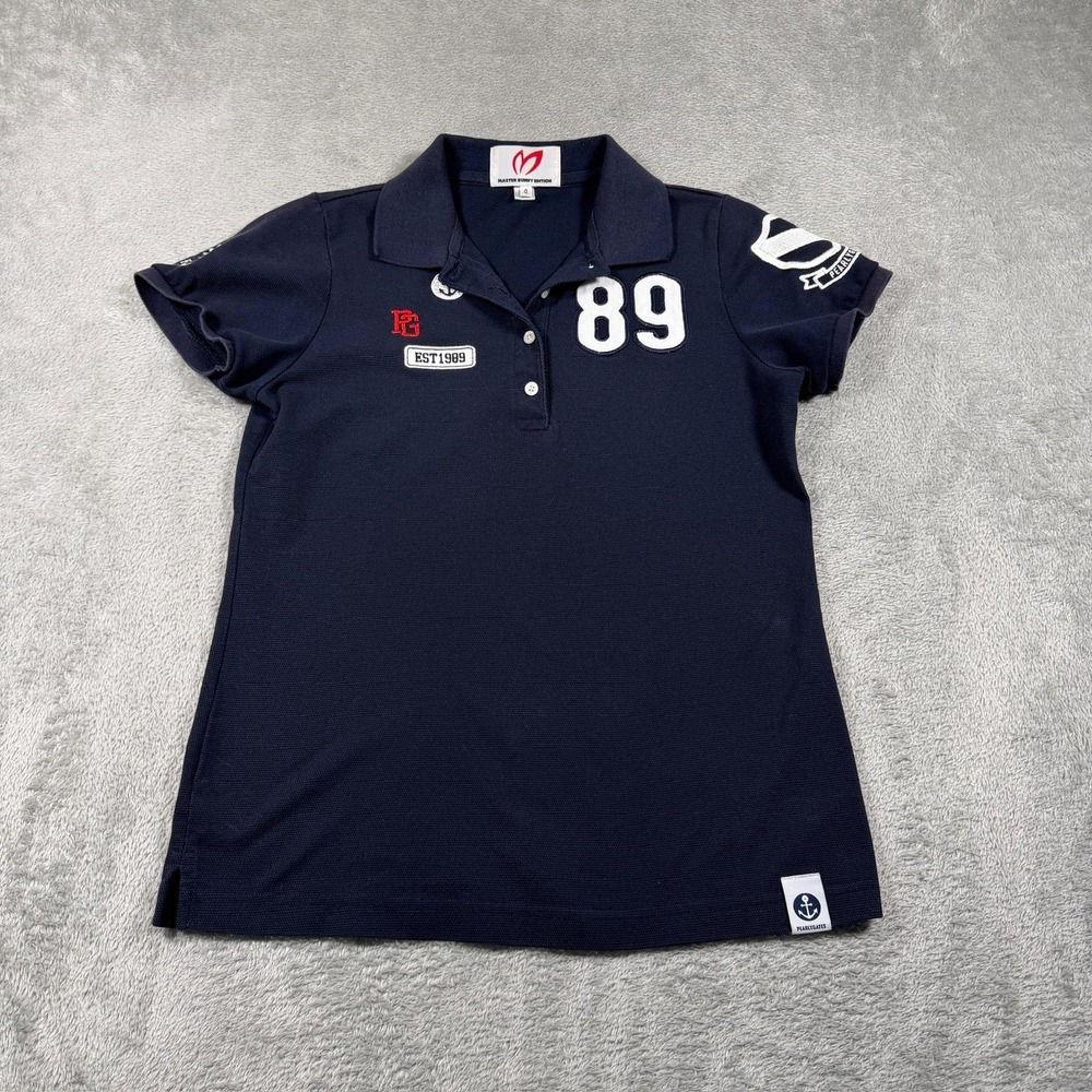 Master Bunny Edition Polo Shirt Womens Small (0) Navy Embroidered 89 Golf Hawaii